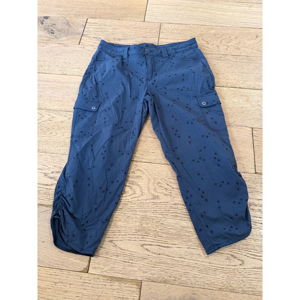 Eddie Bauer Travex Navy Blue Arrow Print Cargo Capri Pants Womens‎ Size: 4 (467)